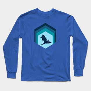 Flying Dragon | Blue Hexagon Long Sleeve T-Shirt